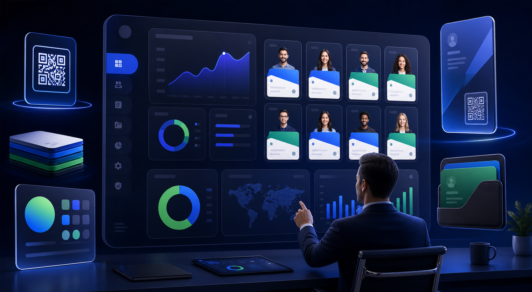 Corporate digital business card dashboard preview